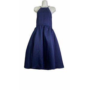 L'atiste By Amy Girls Fit & Flare Dress Blue Backless Spaghetti Strap Zip L New